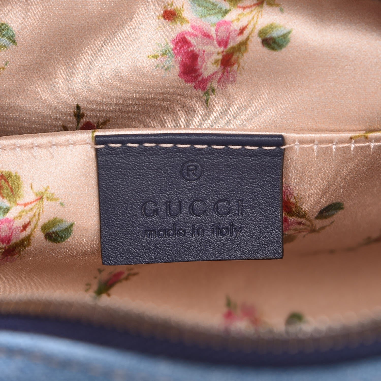 Gucci Denim Matelasse Small Pearly GG Marmont Chain Shoulder Bag Blue 6 of 8