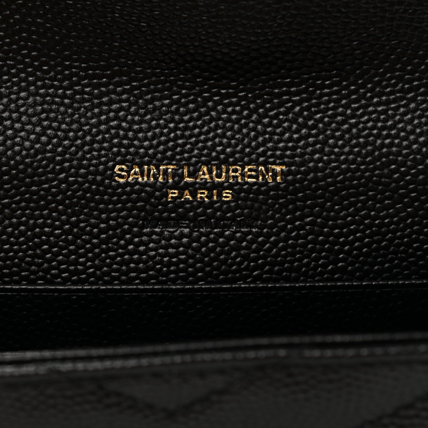 Saint Laurent Grain De Poudre Matelasse Chevron Small Monogram Envelope Wallet Black 6 of 7