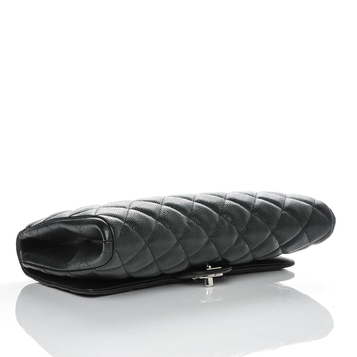 Caviar Quilted Clutch With Chain Flap Black