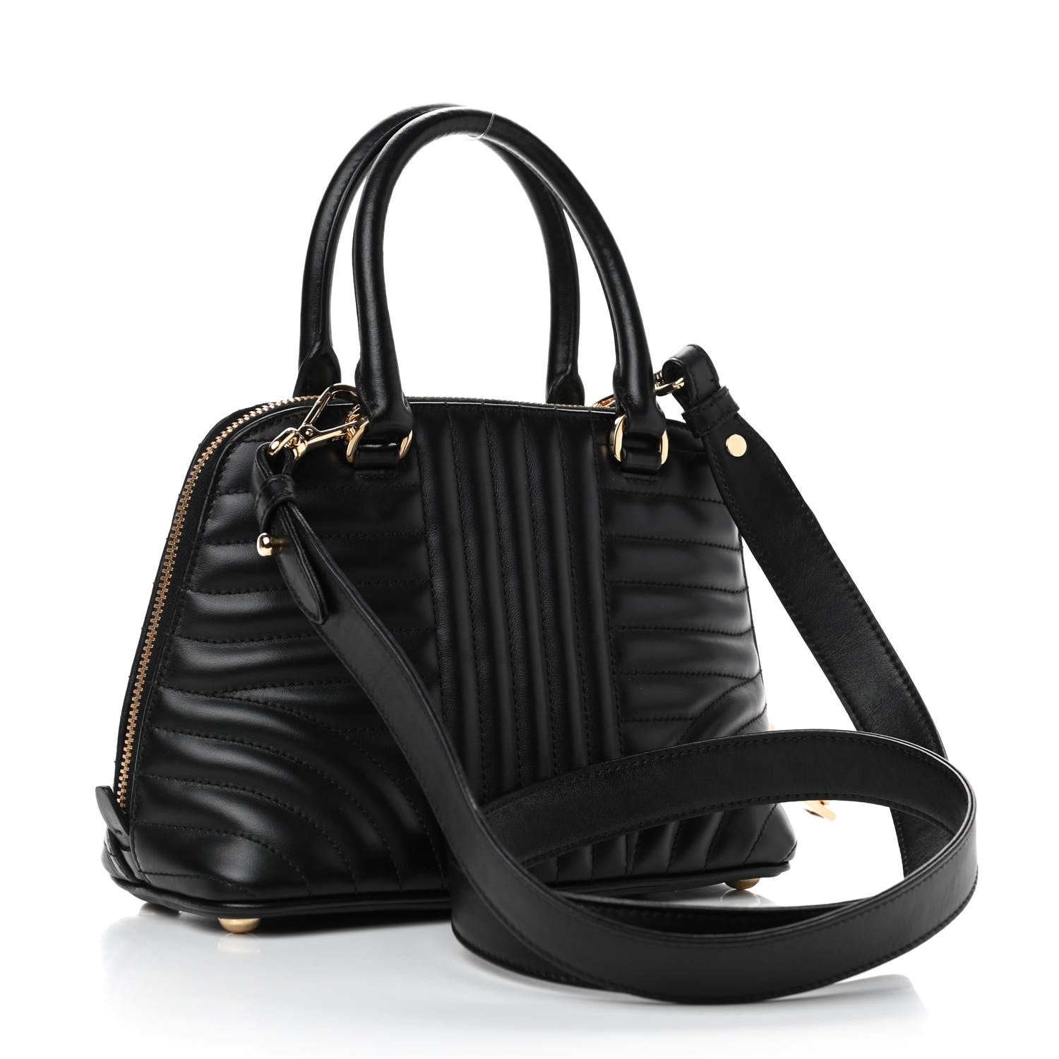 Prada Soft Calfskin Impunture Diagramme Promenade Tote Black 2 of 4