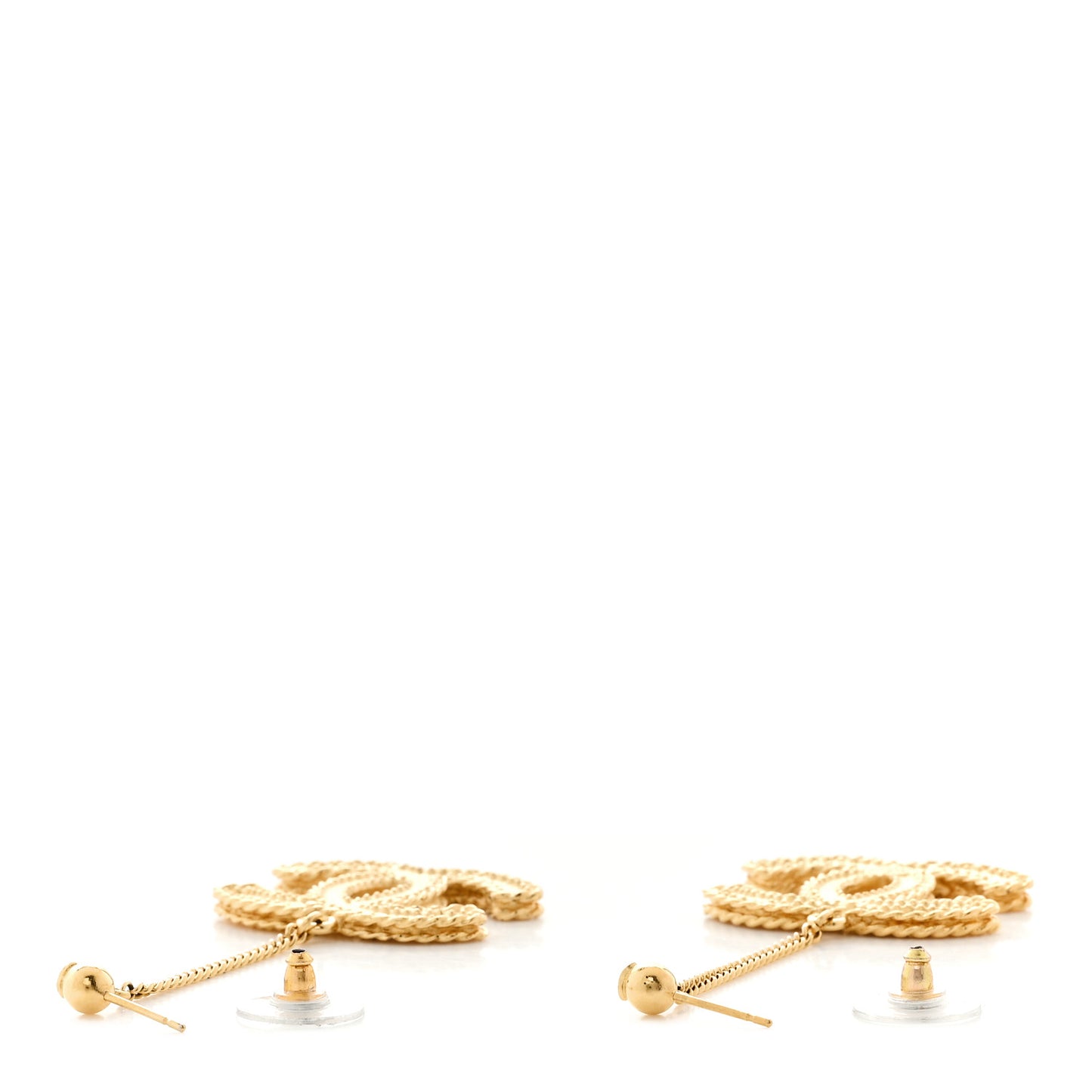 CC Drop Earrings Matte Gold