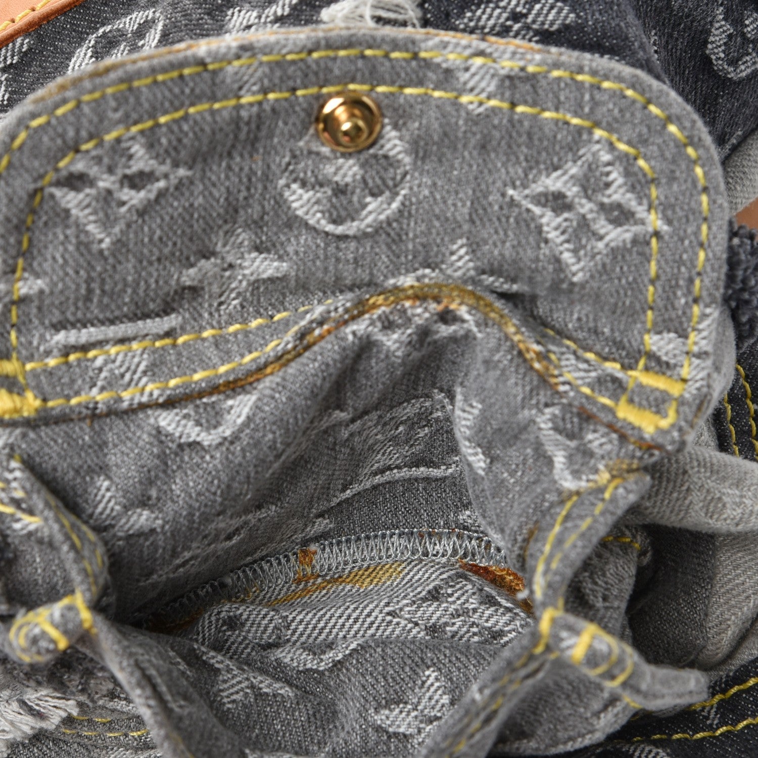 Louis Vuitton Denim Patchwork Cabby Tote Grey 10 of 11