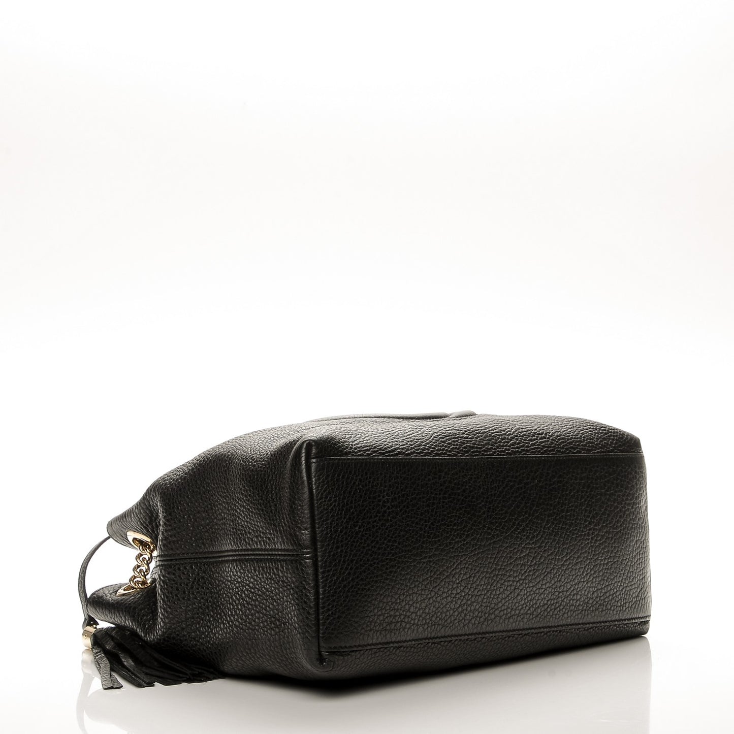 Pebbled Calfskin Medium Soho Chain Shoulder Bag Black