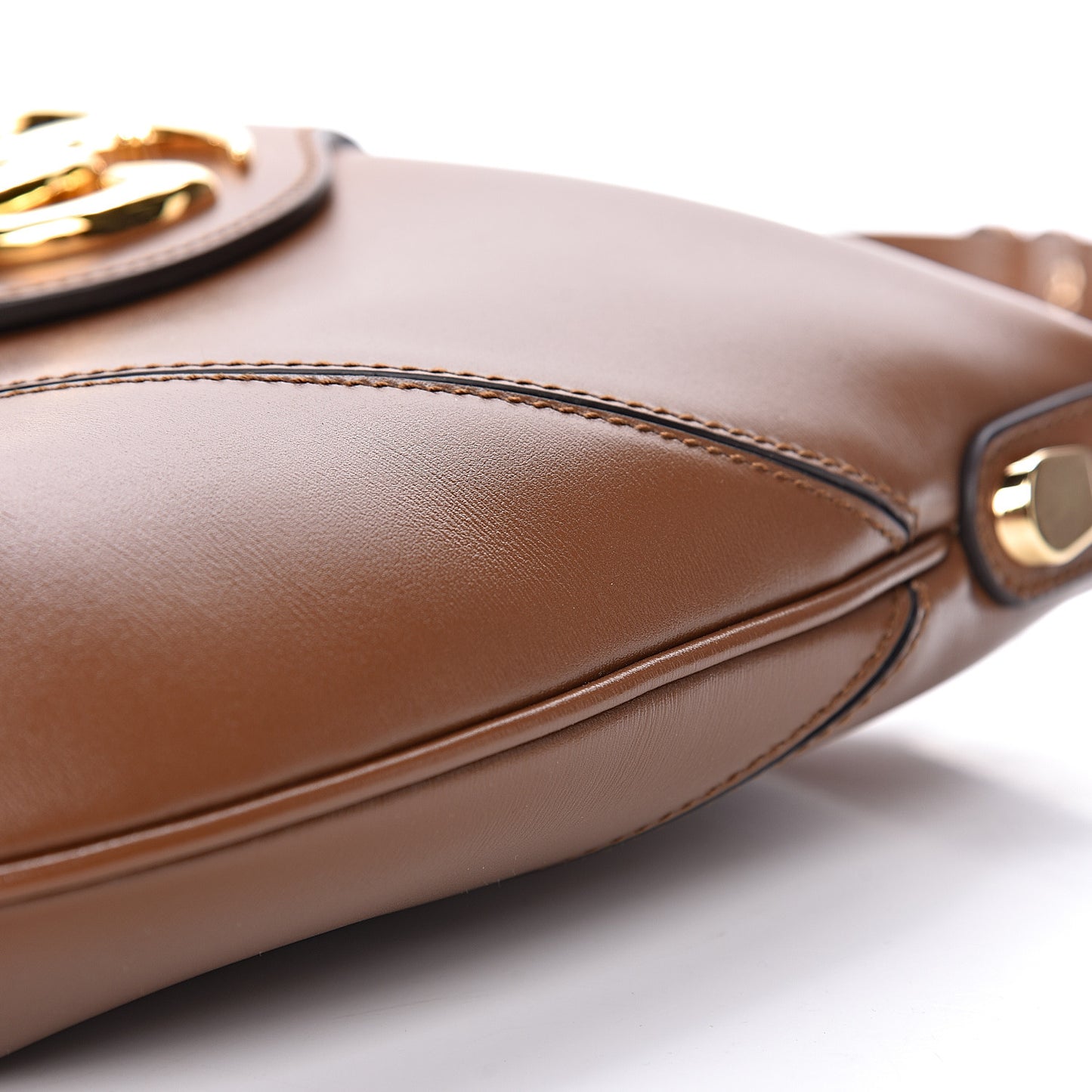 Boarded Plutone Calfskin Medium Arli Shoulder Bag Nocciola