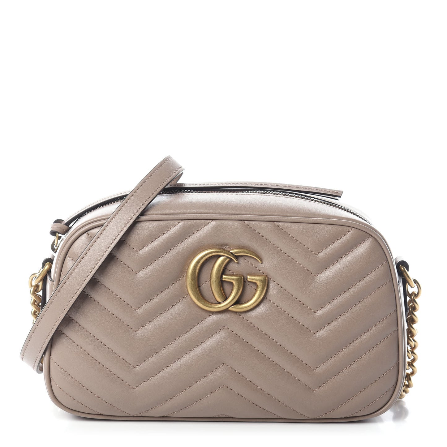 Calfskin Matelasse Small GG Marmont Chain Shoulder Bag Porcelain Rose