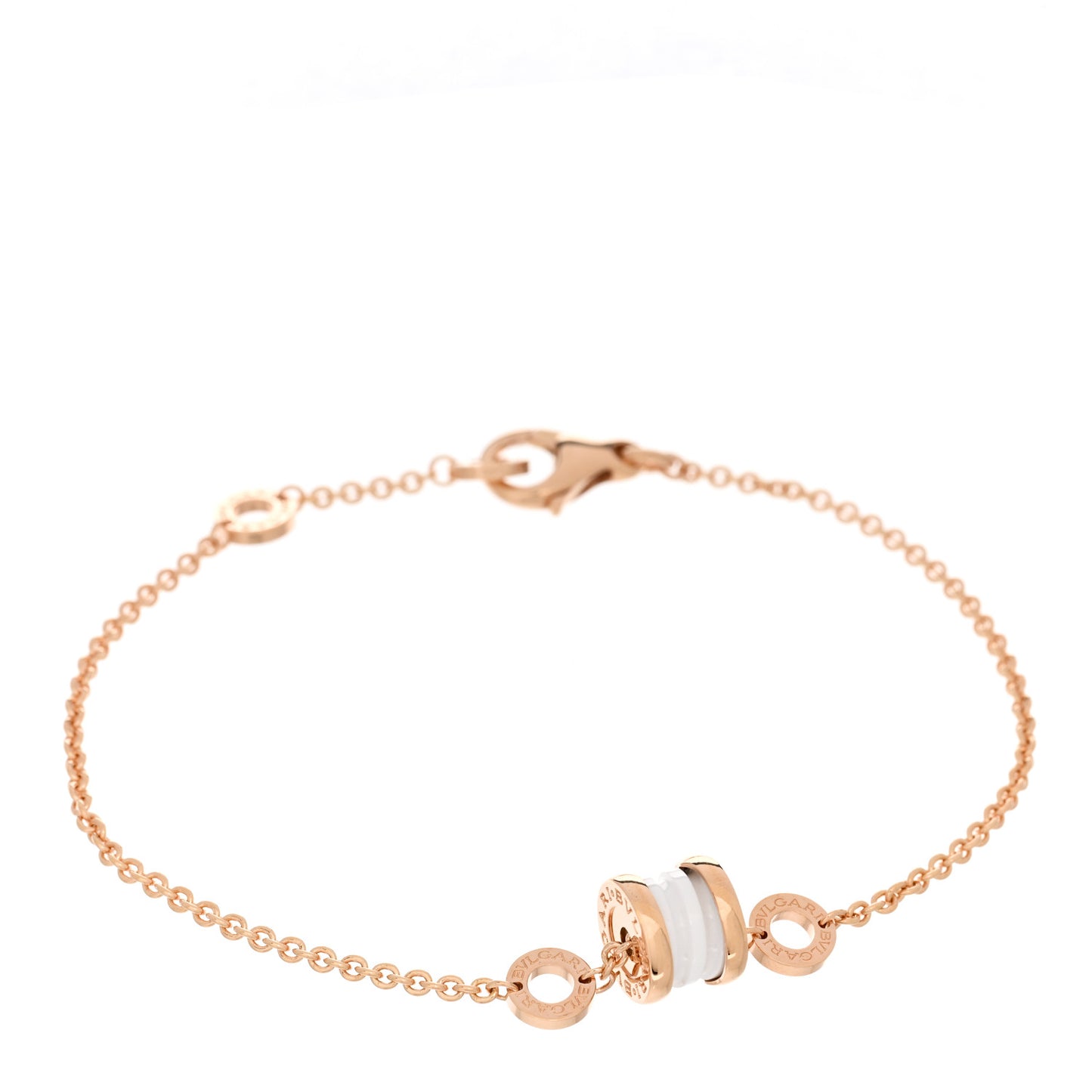 18K Rose Gold White Ceramic B.Zero1 Bracelet ML