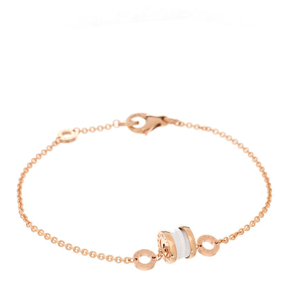 Bulgari 18K Rose Gold White Ceramic B.Zero1 Bracelet ML 1 of 4