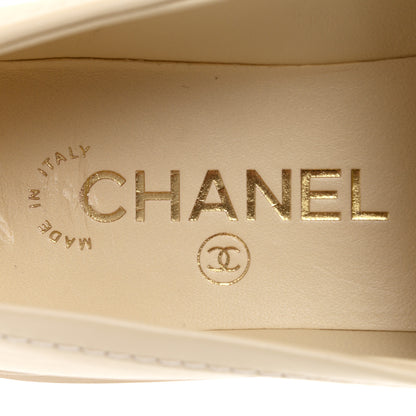 Chanel Lambskin Quilted CC Turnlock Loafers 37 Beige 8 of 9