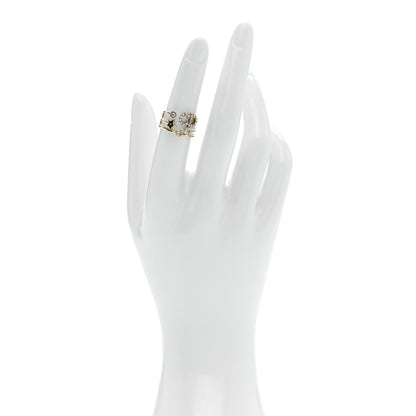 Christian Dior Metal Crystal Shiny-D Ring S Gold 2 of 5