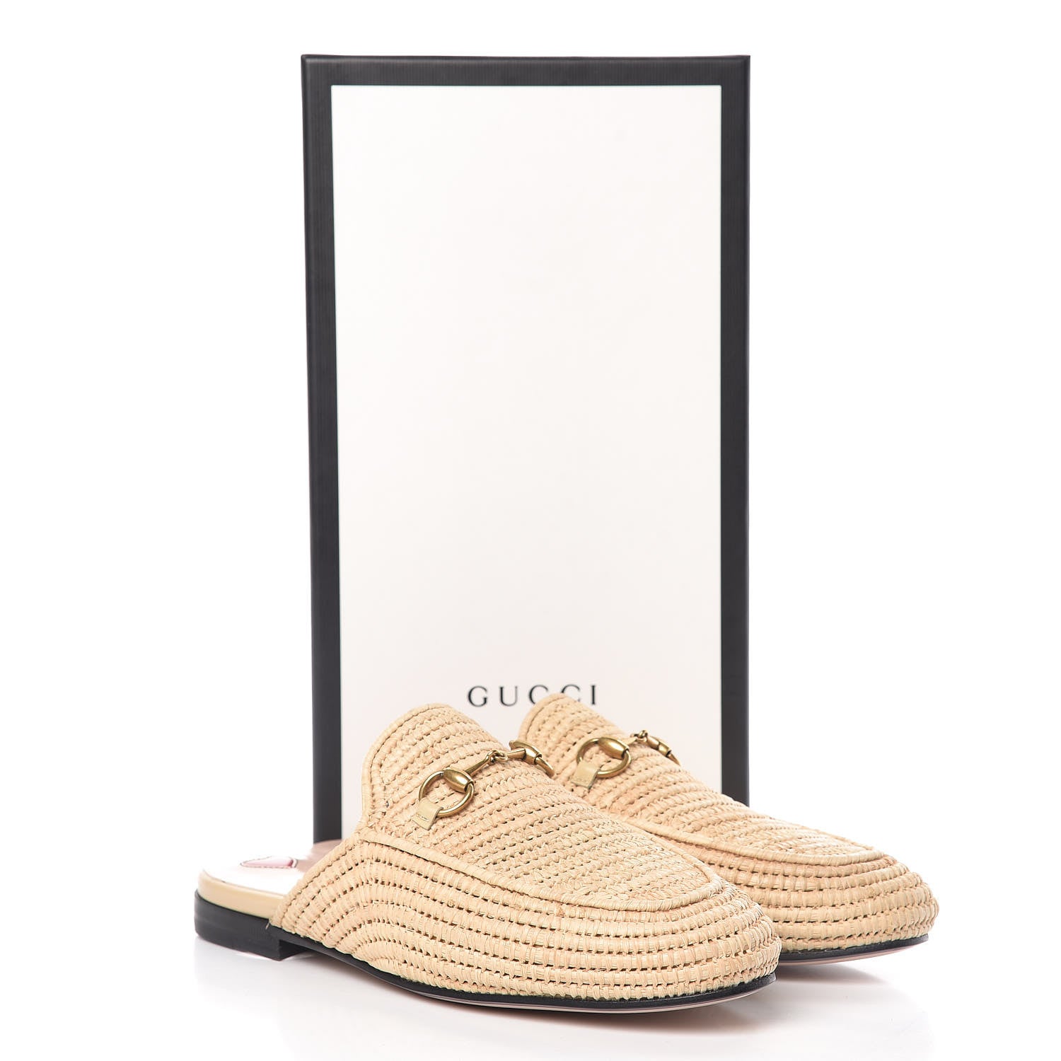 Gucci Raffia Womens Princetown Slippers 37 Naturale Sand Storm 8 of 8