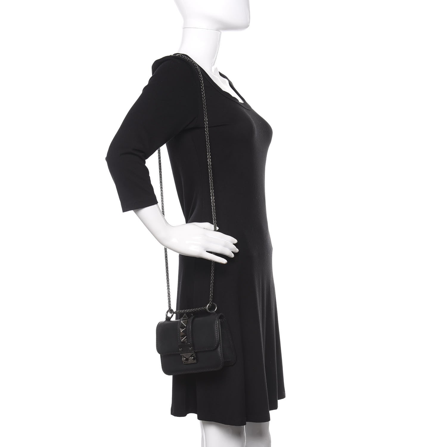 Valentino Garavani Vitello Mini Glam Lock Rockstud Flap Black 2 of 10