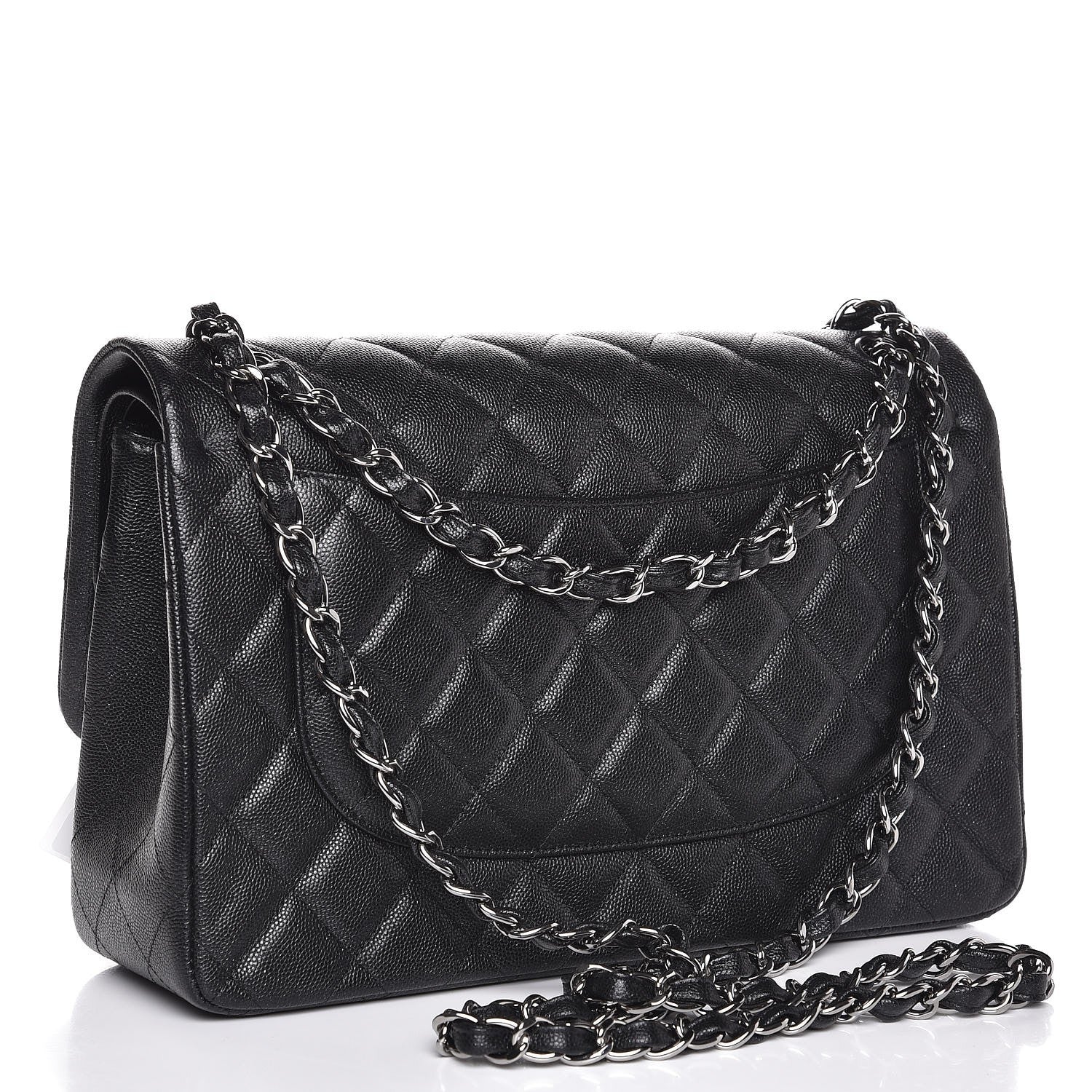 Chanel Iridescent Caviar Quilted Jumbo Double Flap Black 3 of 8