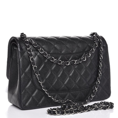 Chanel Iridescent Caviar Quilted Jumbo Double Flap Black 3 of 8
