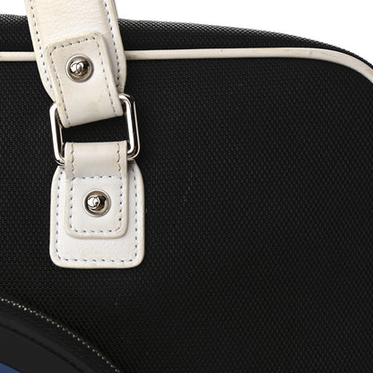 Chanel Canvas Rubber Airlines Large Zip Shopping Tote Black White Red 12 of 14