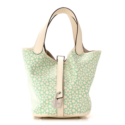 Hermes Swift Lucky Daisy Picotin Lock 18 PM Nata Vert 1 of 11