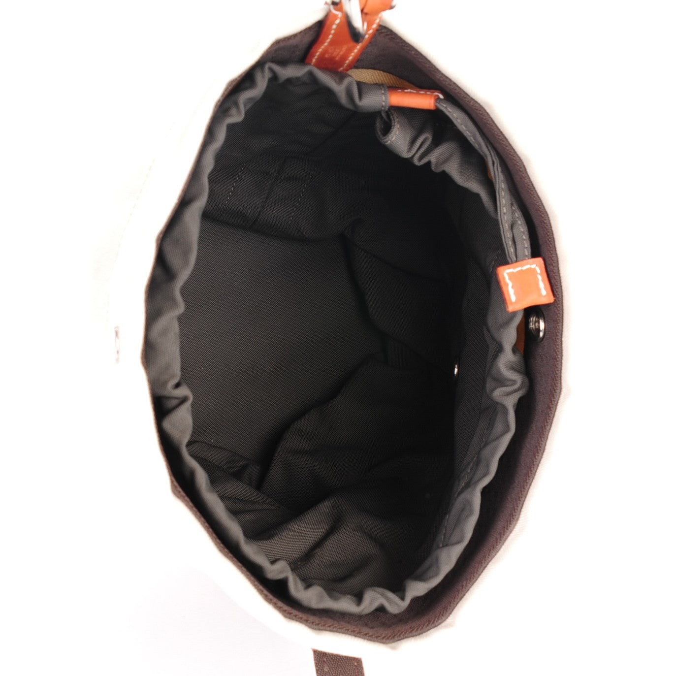 Hermes Chevron Herringbone Canvas Grooming Bag Chalk 5 of 6