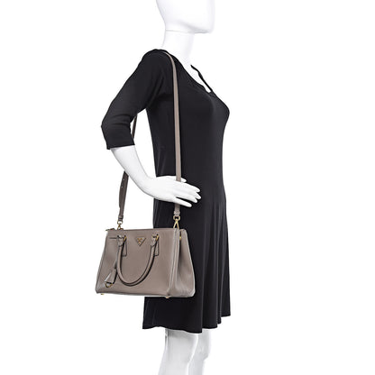 Prada Saffiano Small Galleria Double Zip Tote Argilla 2 of 22