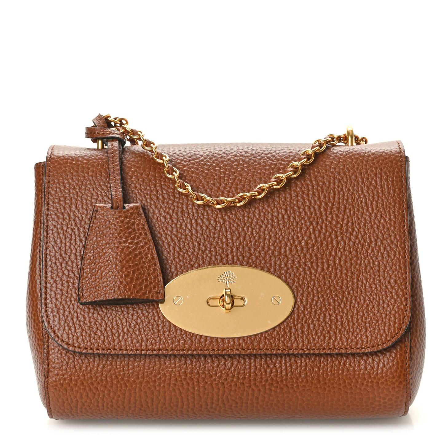 Small Classic Grain Calfskin Small Lily Flap Oak