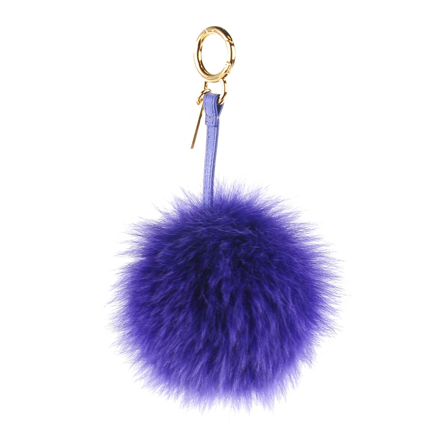 Fox Fur Vitello Elite Pom Pom Bag Charm Viola Cassis
