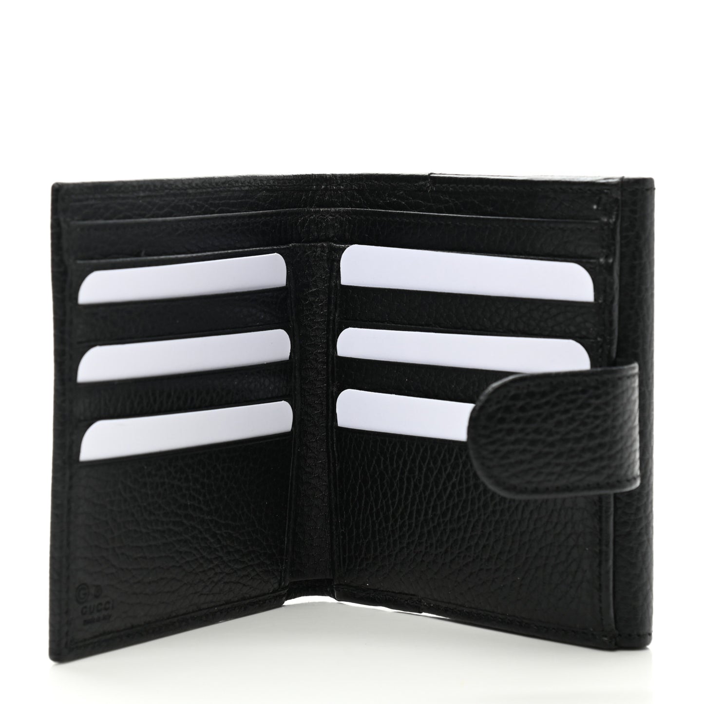 Dollar Calfskin Interlocking G French Wallet Black