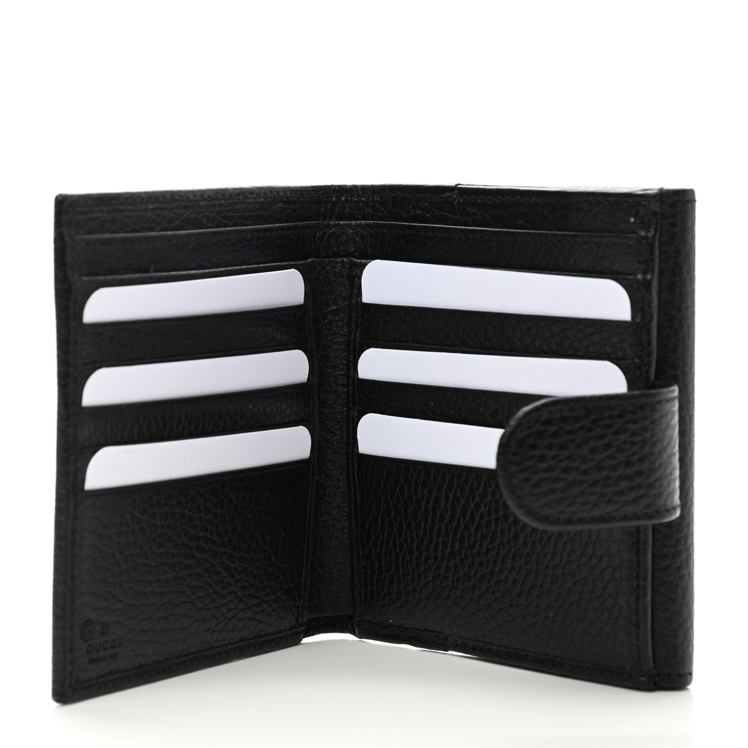Gucci Dollar Calfskin Interlocking G French Wallet Black 5 of 8