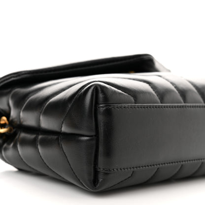 Saint Laurent Calfskin Y Quilted Monogram Toy Loulou Crossbody Bag Black 9 of 12