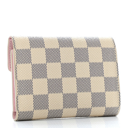 Louis Vuitton Damier Azur Victorine Wallet Rose Ballerine 3 of 6