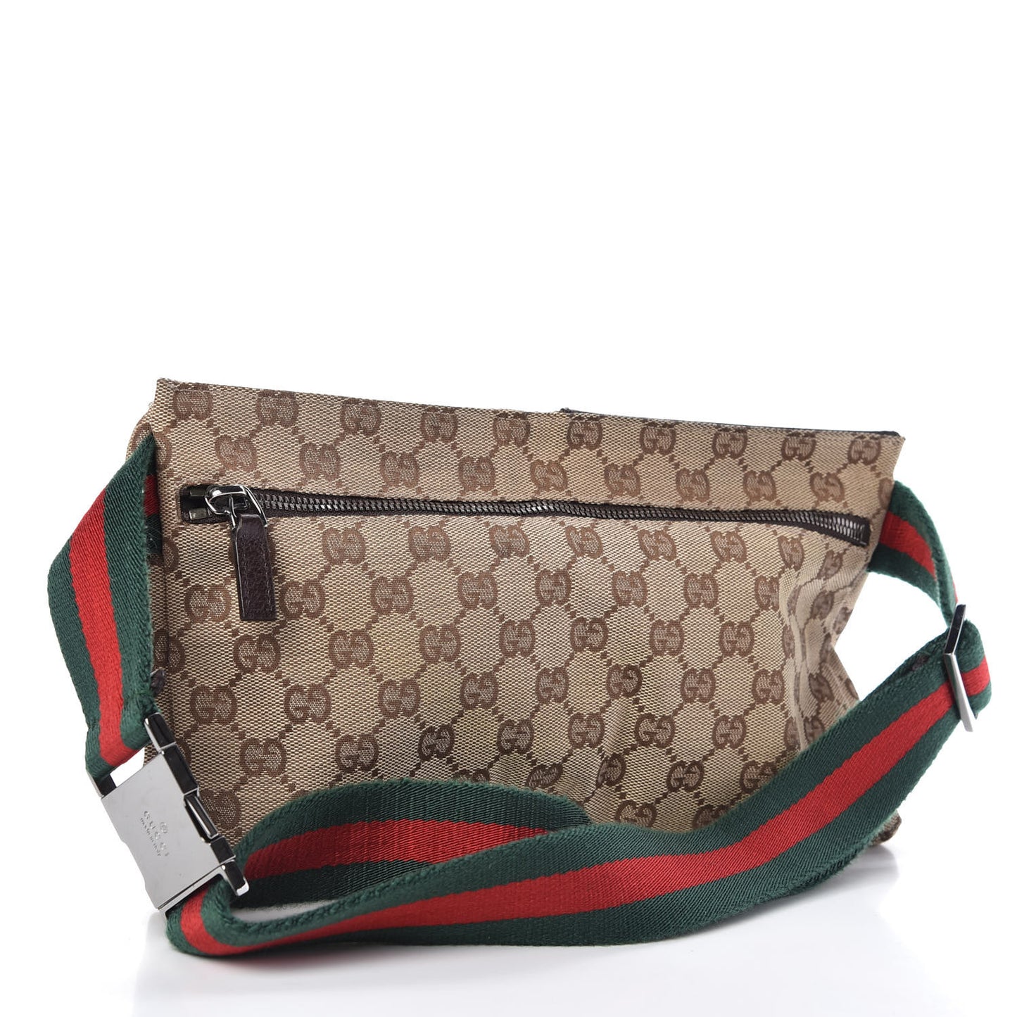 GG Monogram Double Pocket Belt Bag Dark Brown