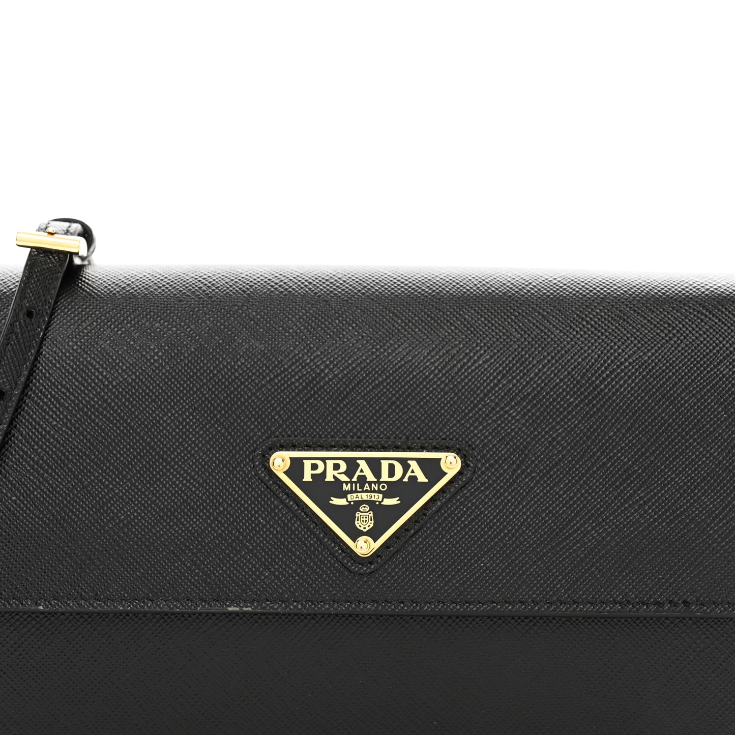 Saffiano Wallet With Shoulder Strap Black