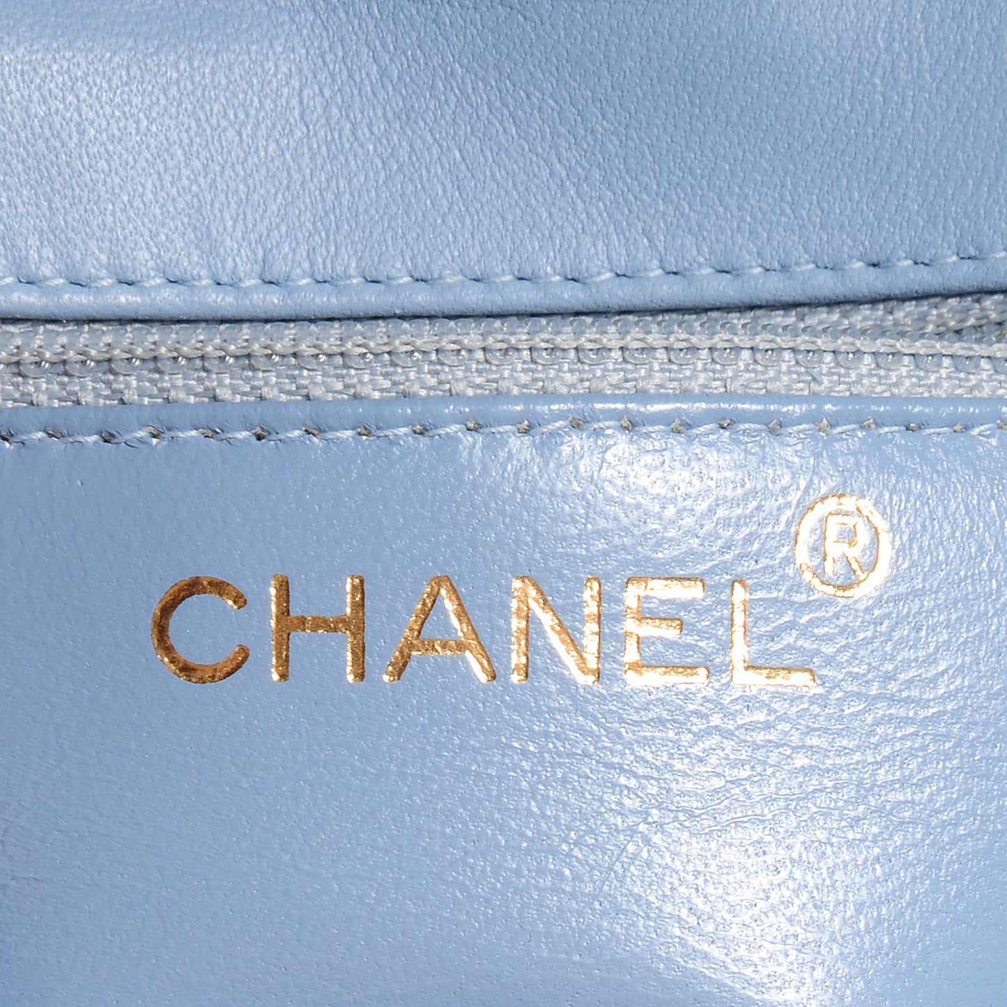 Lambskin Camellia Mini Flap Light Blue