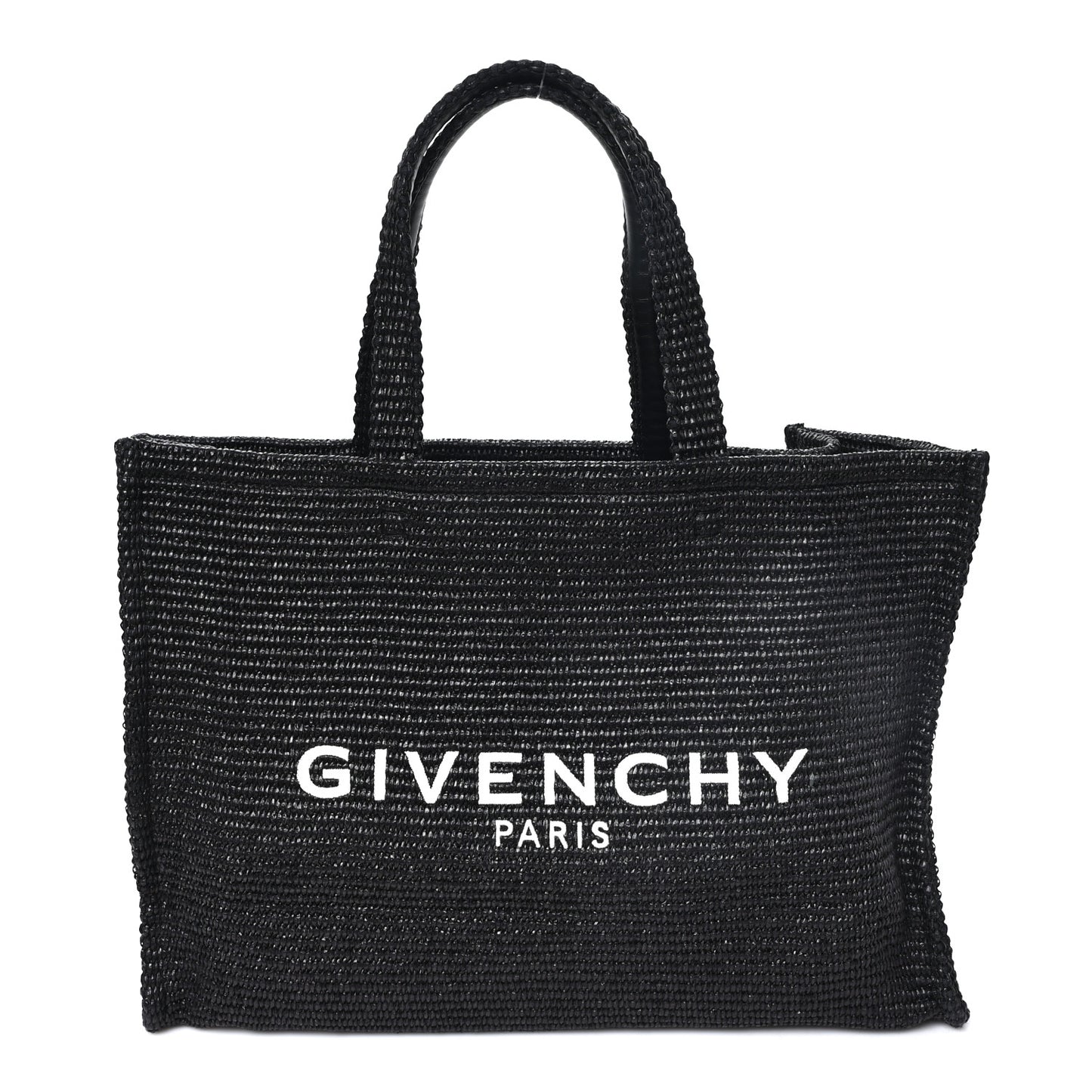 Raffia Large G Shopping Tote Black