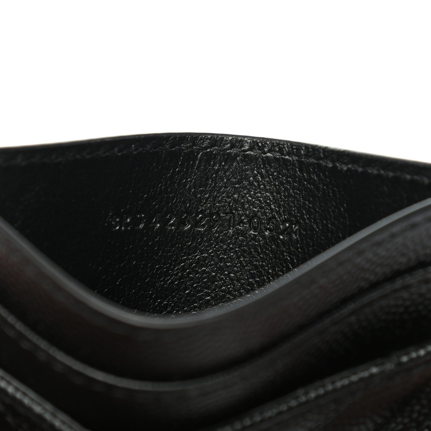 Grain De Poudre Matelasse Chevron Monogram Credit Card Case Black