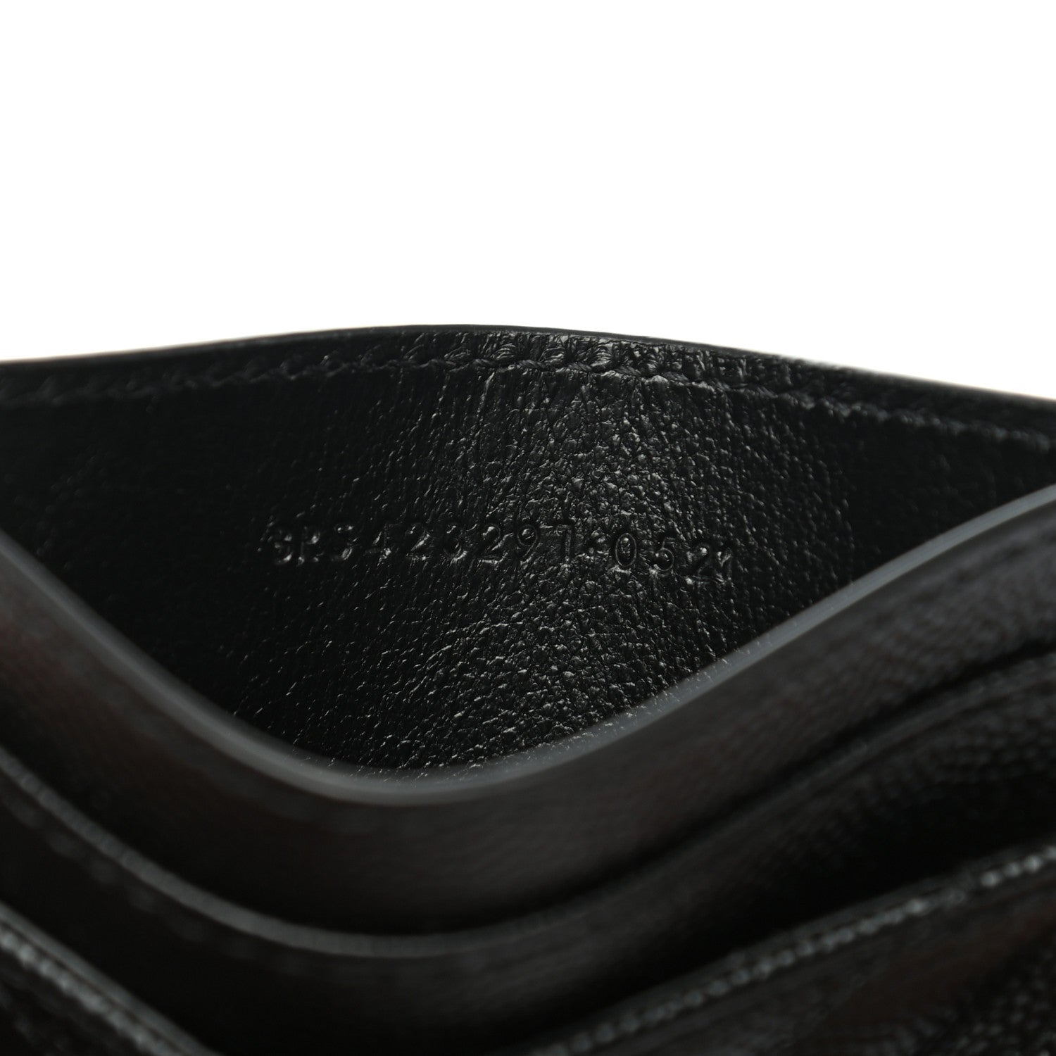 Saint Laurent Grain De Poudre Matelasse Chevron Monogram Credit Card Case Black 7 of 7