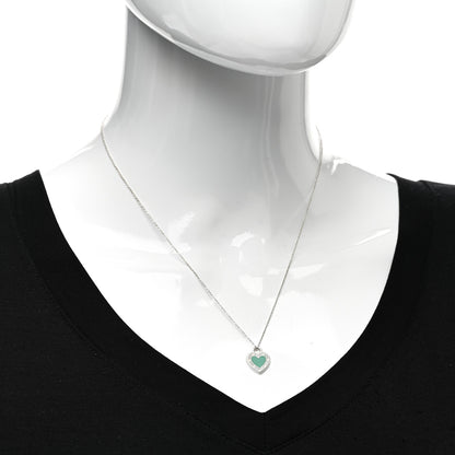 Tiffany Sterling Silver Enamel Return to Tiffany Love Heart Necklace Blue 2 of 4