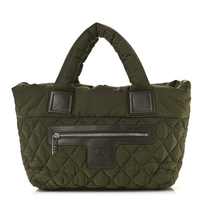 Chanel Nylon Quilted Small Coco Cocoon Tote Khaki 1 of 9