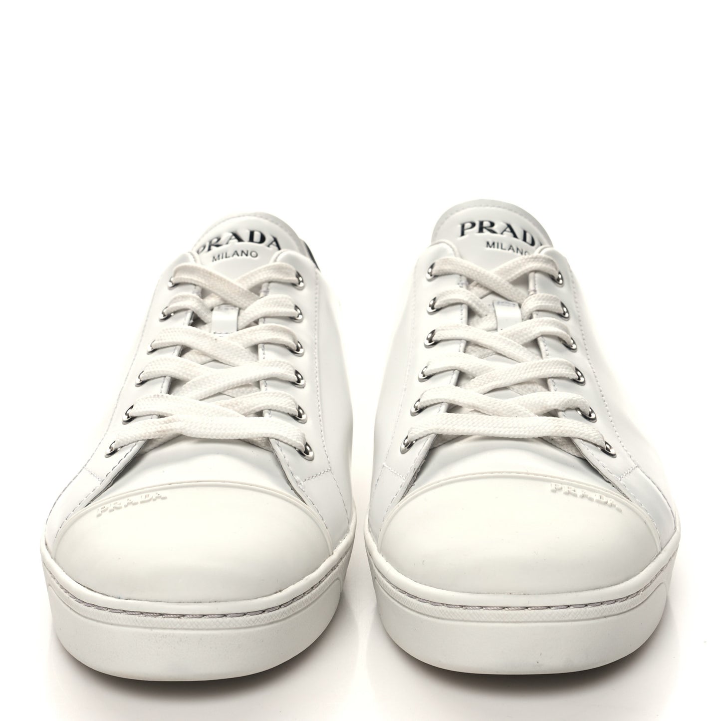 Vitello Plume Logo Low Top Sneakers 41 White Black