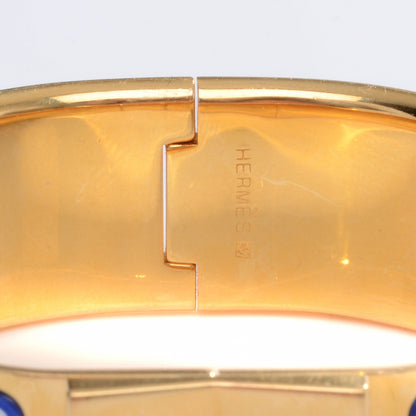 Hermes Enamel Printed Wide Sun Bleu Bracelet 65 3 of 5