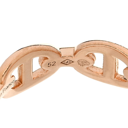 Hermes 18K Rose Gold PM Chaine d'Ancre Enchainee Ring 52 6 6 of 9