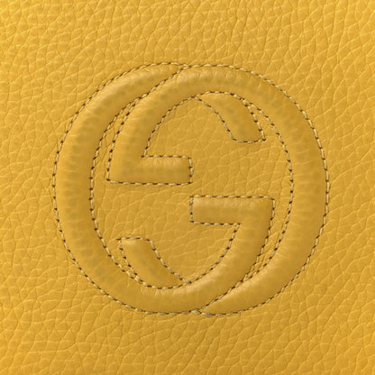 Gucci Pebbled Calfskin Soho Wallet on Chain New Buttercup 7 of 10