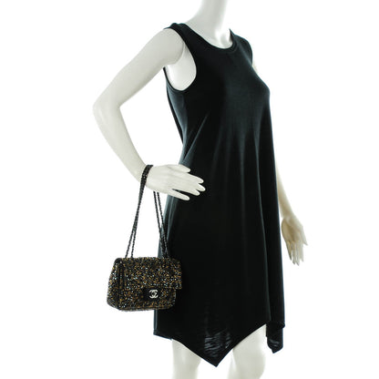 Chanel Strass Suede Mini Flap Black Gold 2 of 8