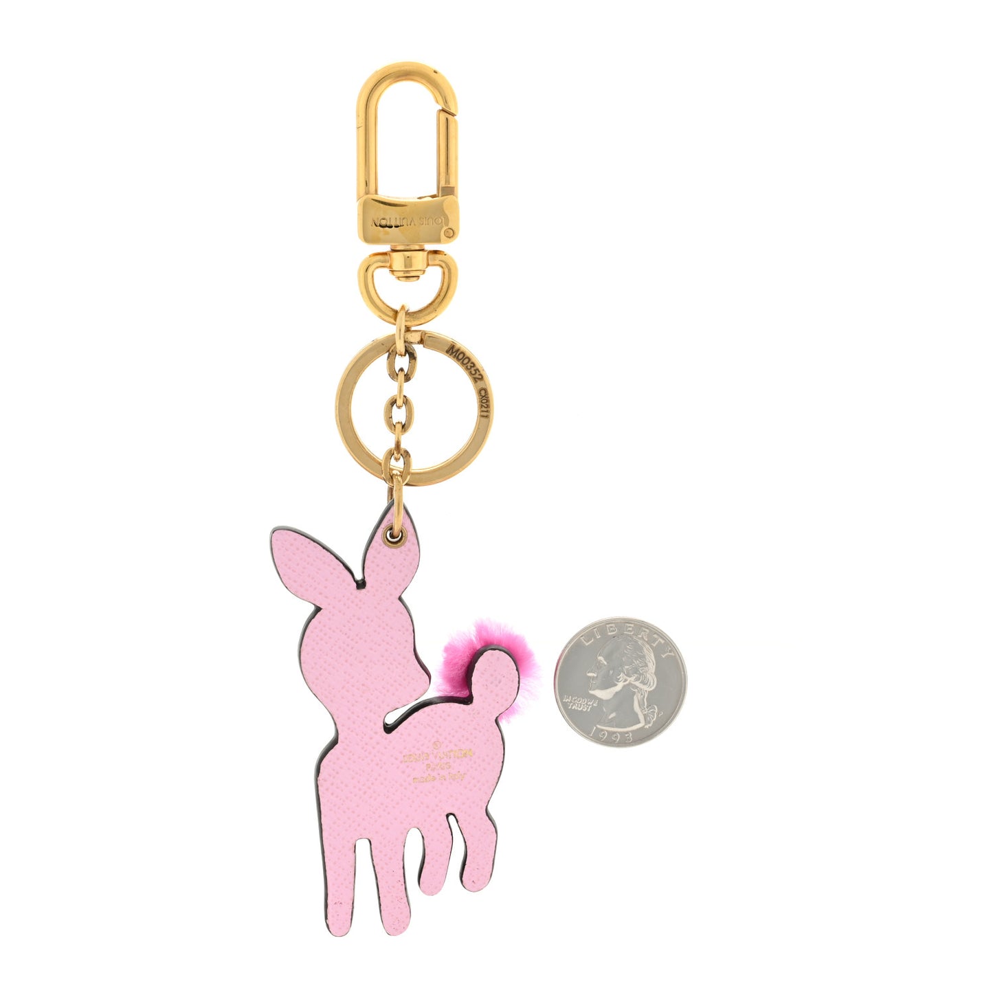 Calfskin Superstition Deer Bag Charm Key Holder Rose