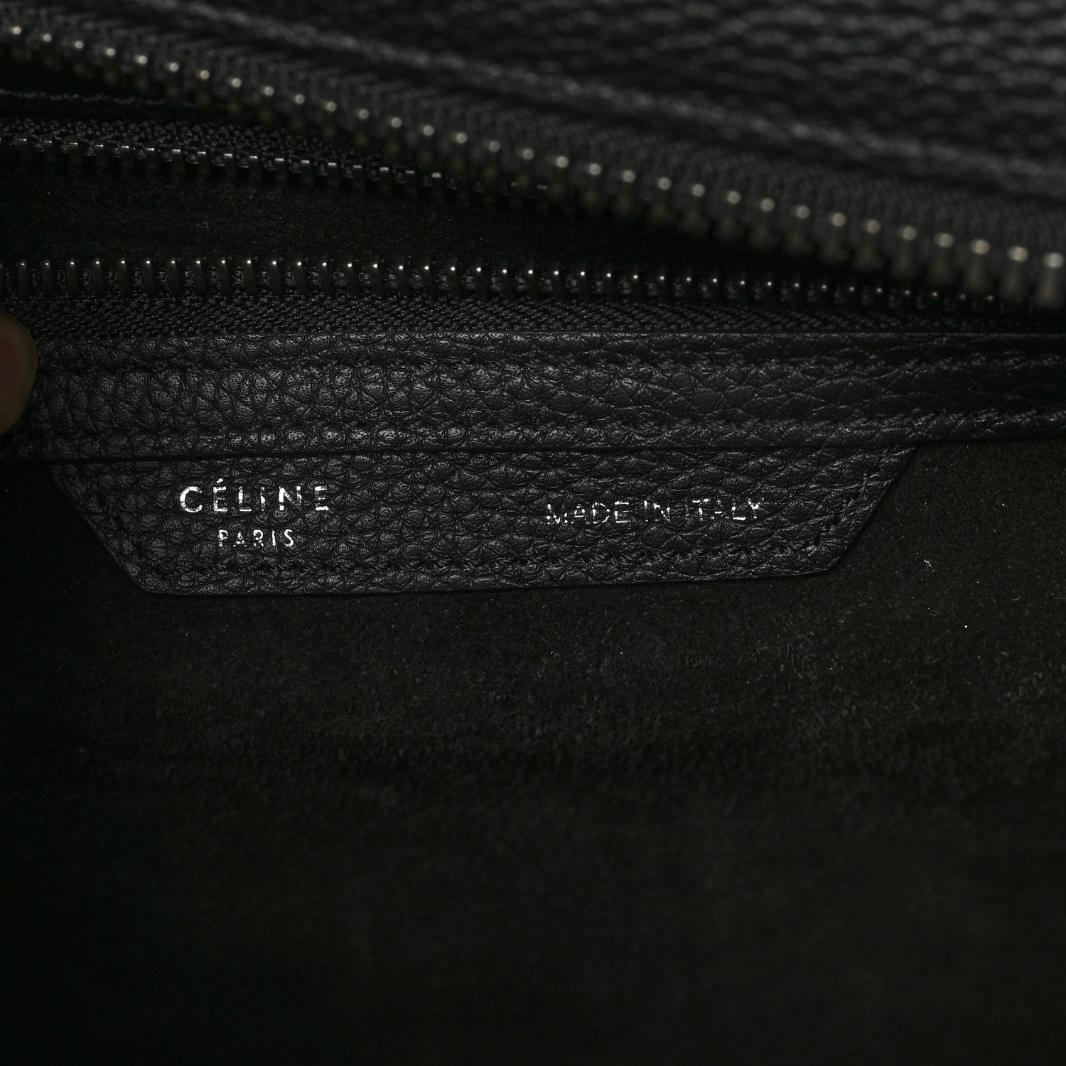 Celine Drummed Calfskin Micro Luggage Black 6 of 9