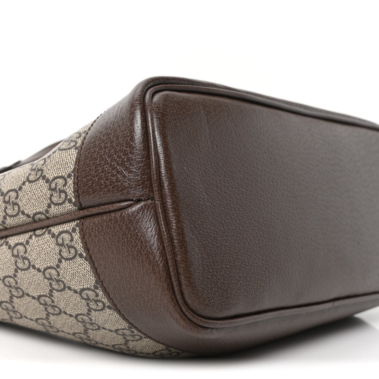 GG Supreme Monogram Textured Calfskin Small Ophidia Shoulder Tote Bag Beige Ebony New Acero