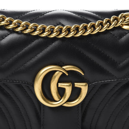 Gucci Calfskin Matelasse Mini GG Marmont Shoulder Bag Black 10 of 10