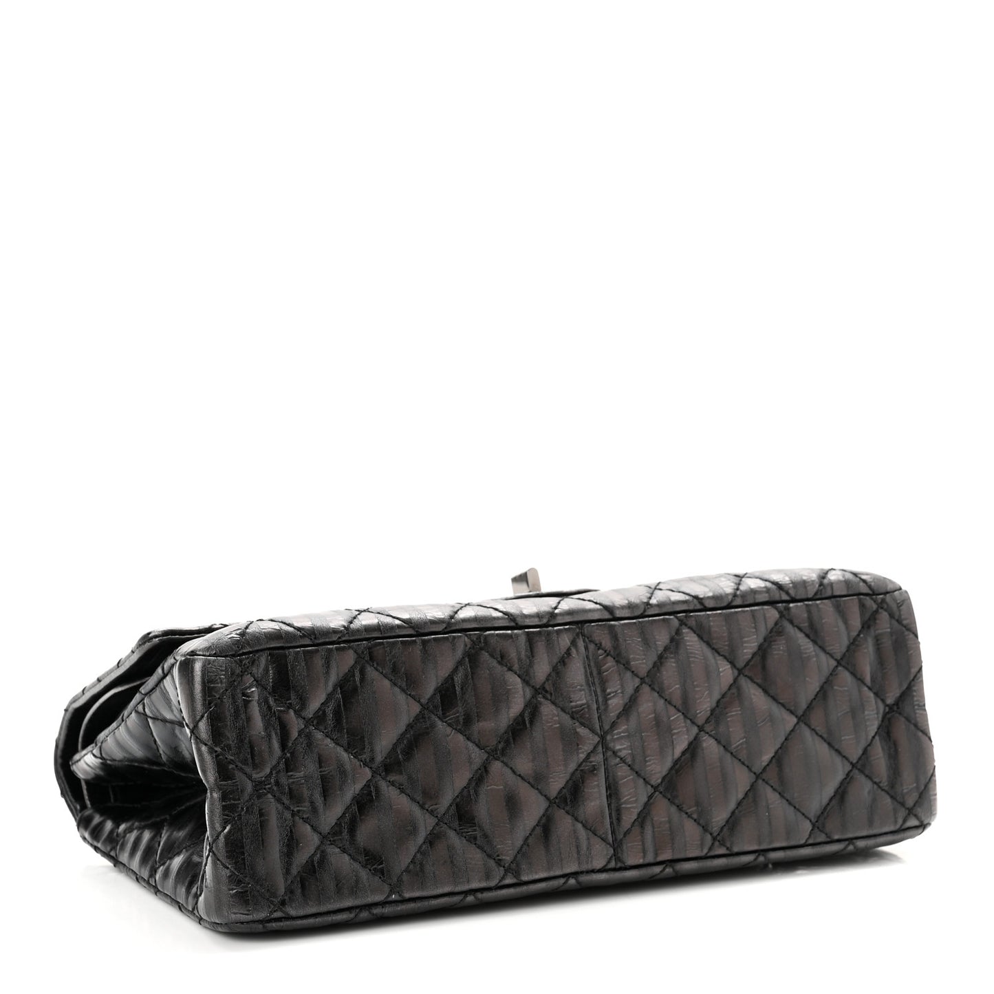 Metallic Calfskin Striped 2.55 Reissue 226 Flap Black