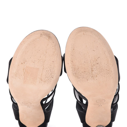 Chanel Satin Crystal Snake Sandals 39 Black 11 of 11