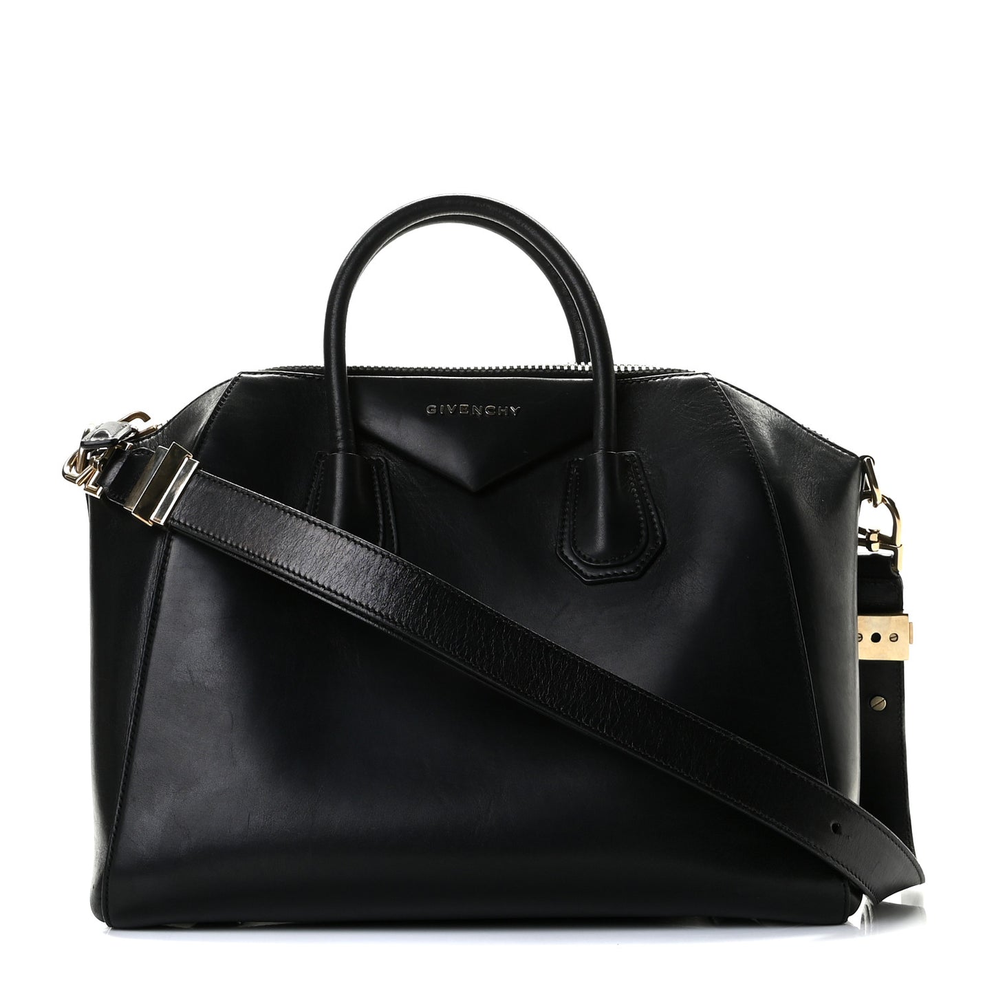 Shiny Lord Calfskin Medium Antigona Black