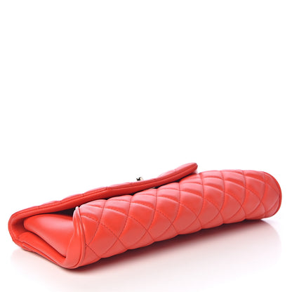 Chanel Lambskin Quilted Flap Clutch Red 4 of 12