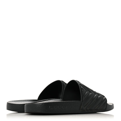 Gucci Rubber Matelasse Womens Slide Sandals 35 Black 4 of 10