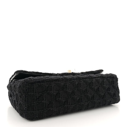 Chanel Tweed Quilted Medium Double Flap Black 4 of 13